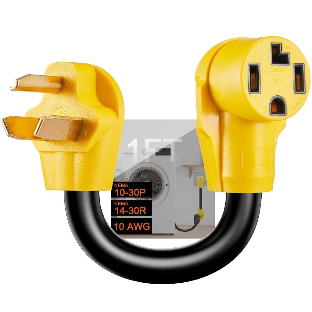 DEWENWILS 3 Prong to 4 Prong Dryer Plug Adapter NEMA 14-30R Male to 10-30PFemal